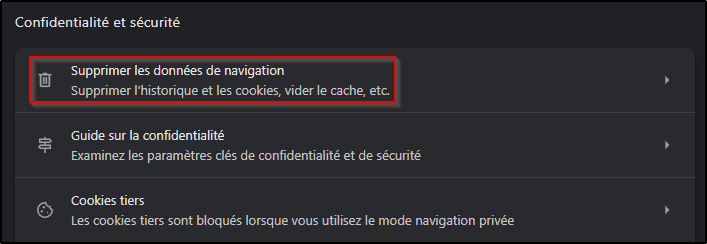 Google Chrome - Confidentialité et sécurité