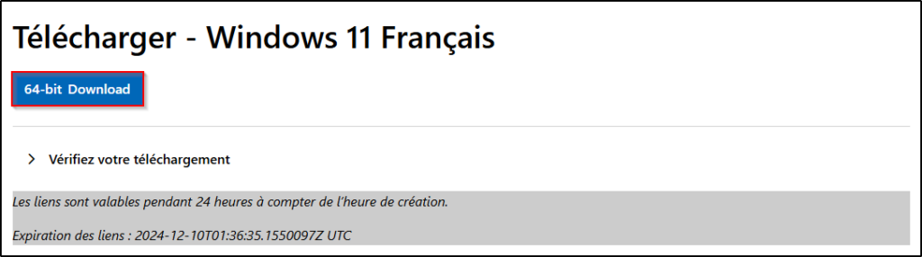 Windows 11 : Téléchargement.